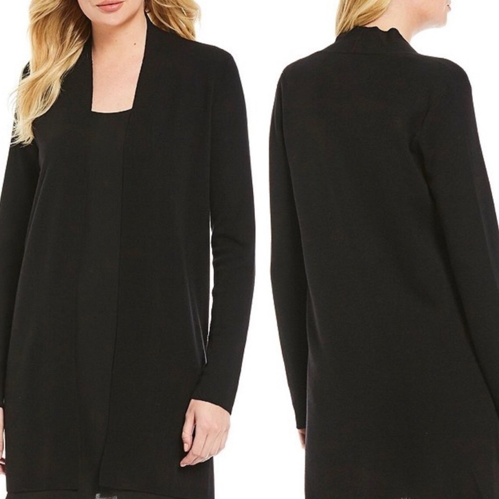 Eileen Fisher Light Weight Wool Open Face Blazer Black Small